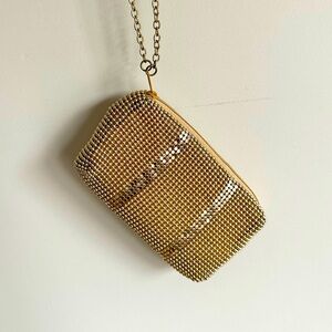 Gold sequin mini clutch wristlet bag